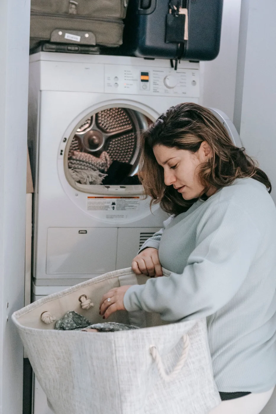 Clothing being sorted before washing