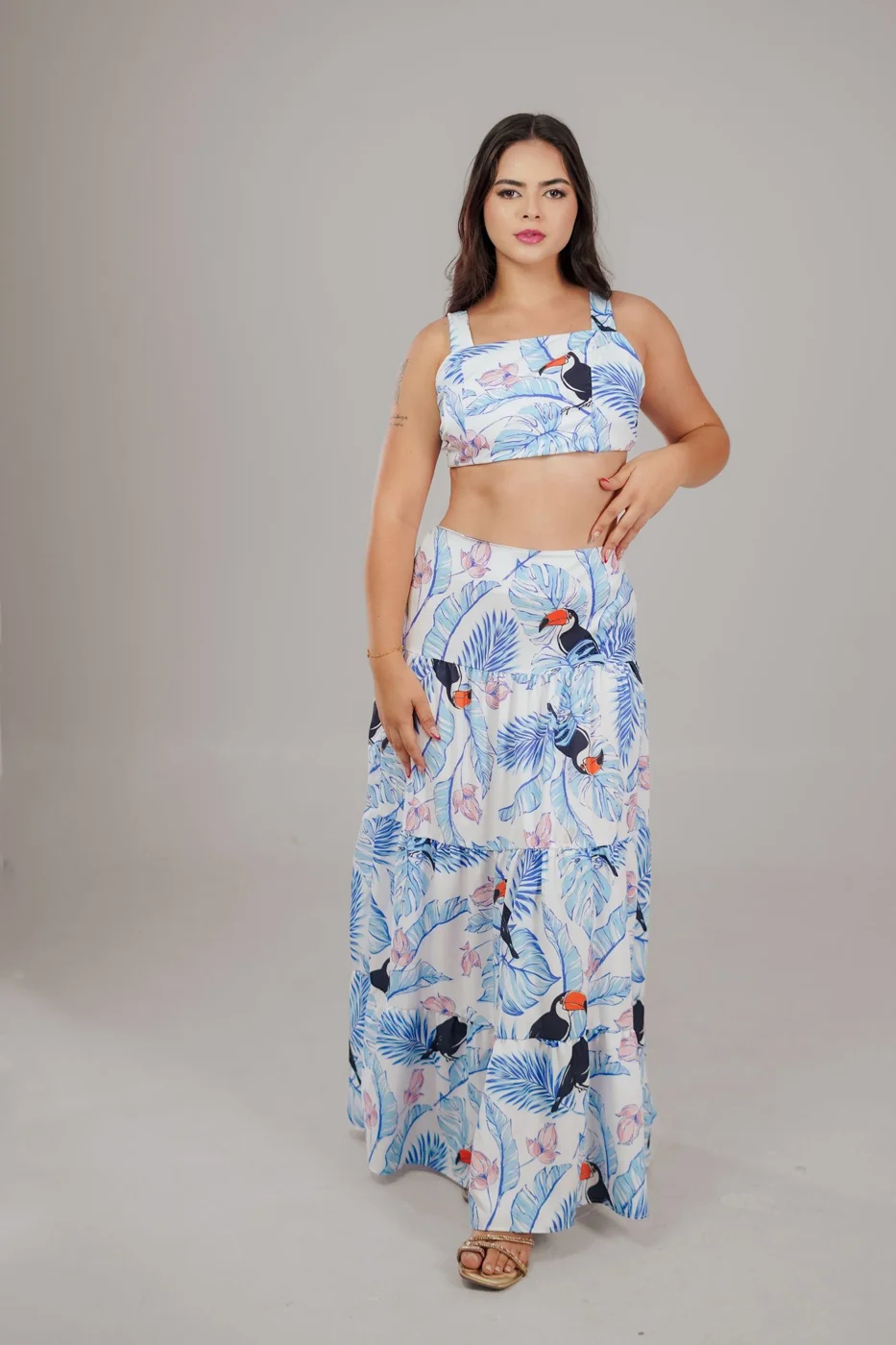 Tropical Print Summer Fashion Outfit
